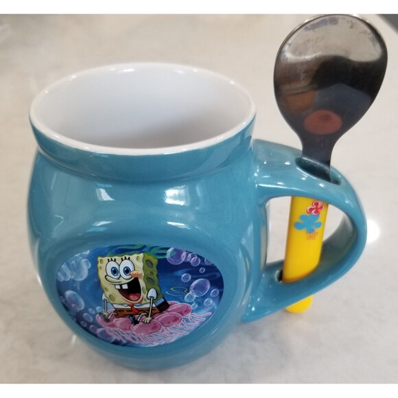Spongebob Squarepants 2021 Nick.com Hot Cocoa Coffee Mug with Spoon - Picture 1 of 9